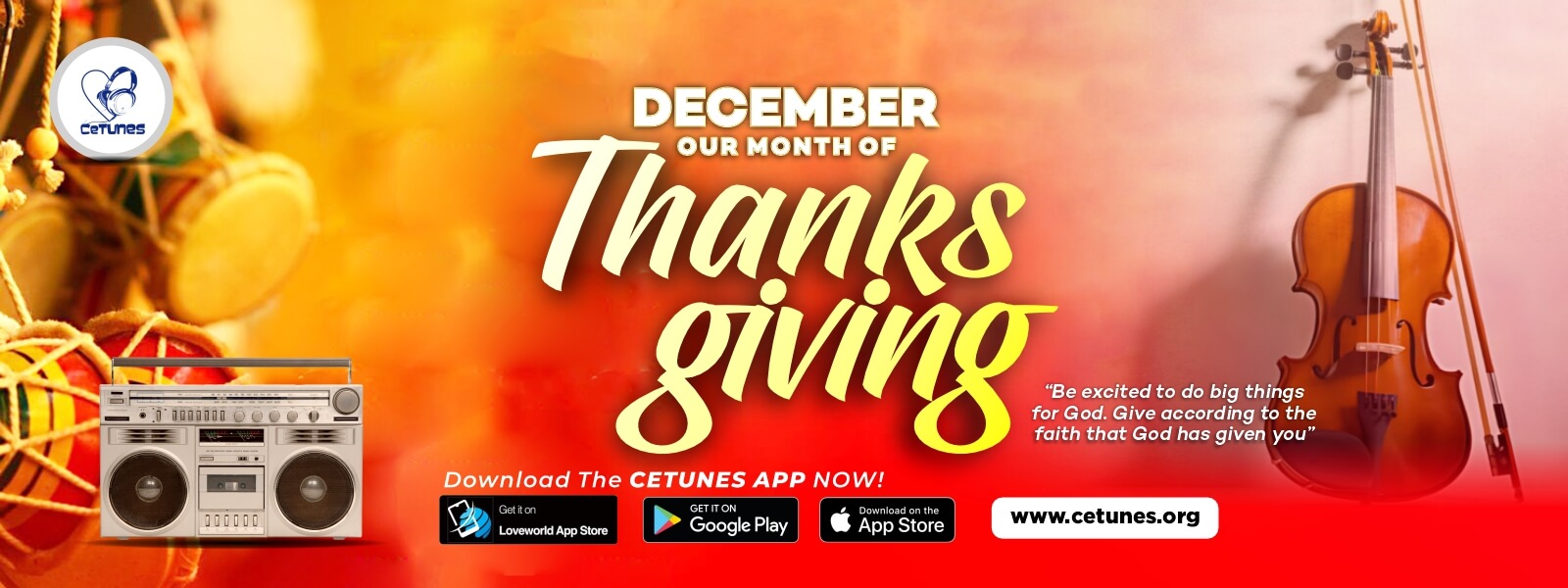 DECEMBER - THE MONTH OF THANKSGIVING